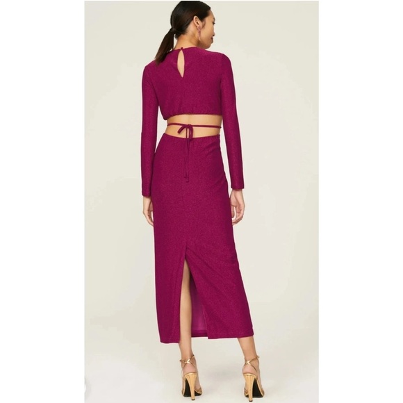 Monique Lhuillier Maxi Dress Womens size 6 Glam Sparkly Cocktail Shimmery - Picture 2 of 11